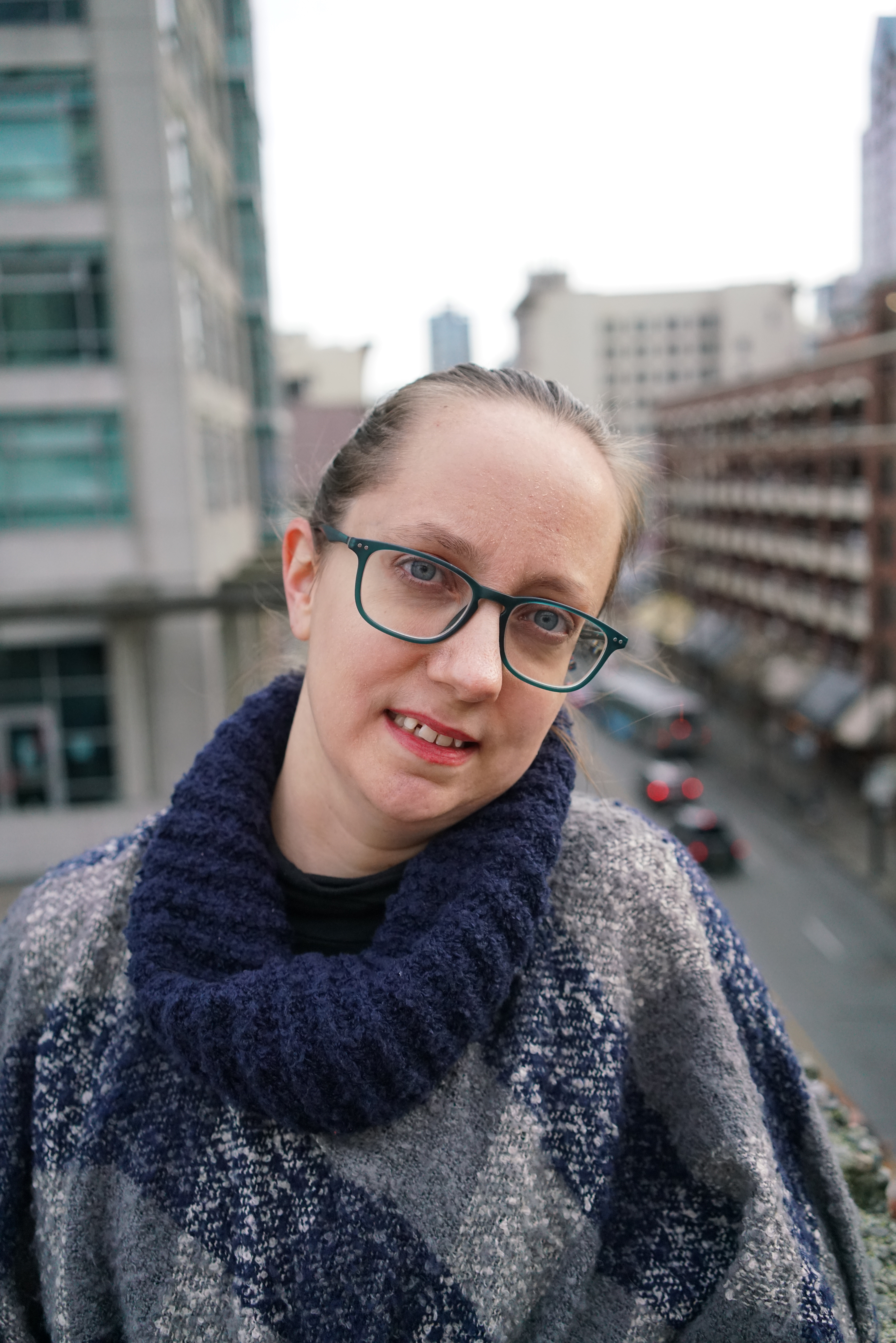 Leona Westra Registered Clinical Counsellor Profile Picture standing in the city